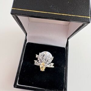 Bomb Party Fireworks Shimmer Ring RBP5550 Lemon CZ Rhodium Plating